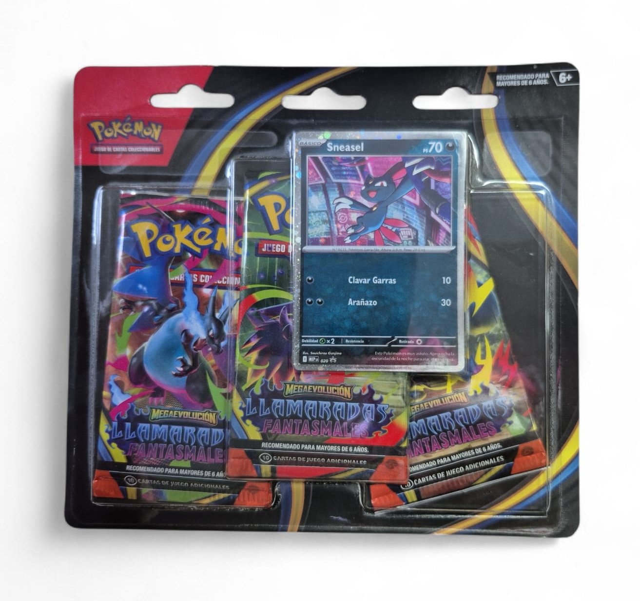 Pokemon TCG - LLamaradas fantasmales 3 pack blister español
