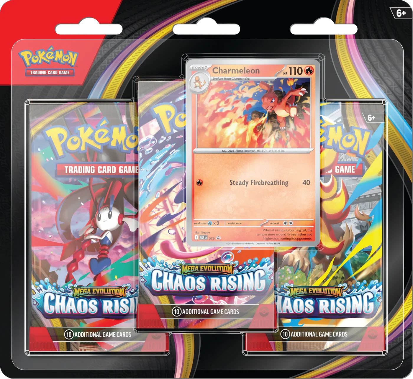 pokemon TCG - chaos rising 3 pack blister (inglés)