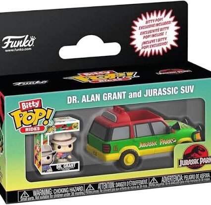 Bitty pop rides Dr. Grant - jurassic Park
