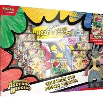 Pokemon TCG - Mega Evolution Ascenso Heroico premium poster colección Mega Lucario ex